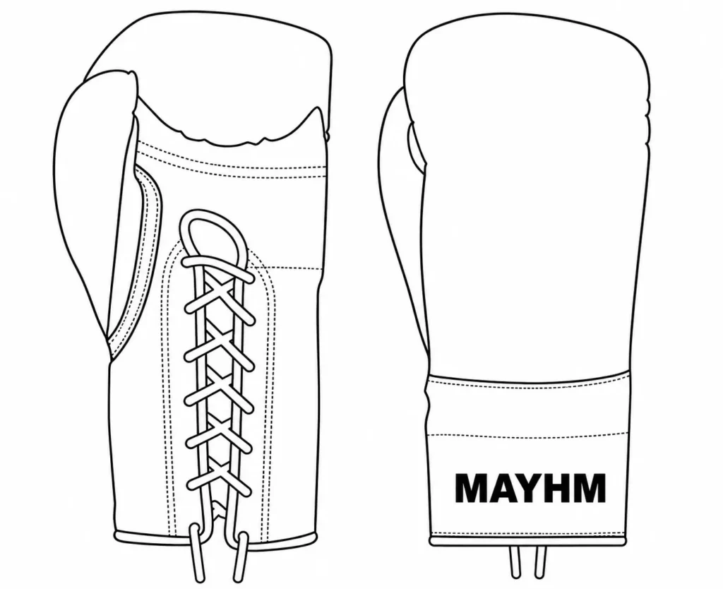 Official MAYHM boxing gloves template for gym partner programs, wholesale boxing gloves, and club resale opportunities.